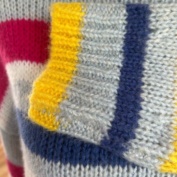 Rebecca Minkoff Brittany pale blue multi stripe mock neck wool blend sweater - Picture 10 of 16